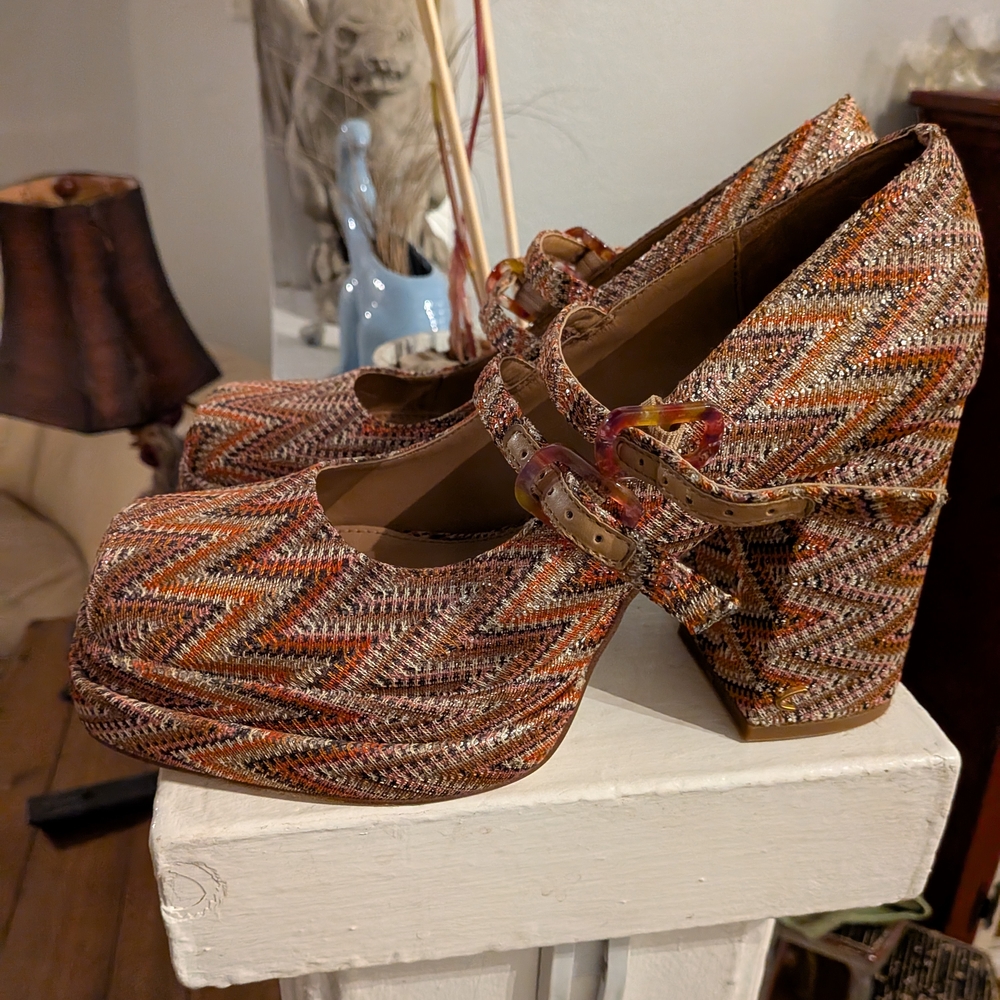 Circus by Sam Edelman Multicolor Zigzag Mary Jane Heels